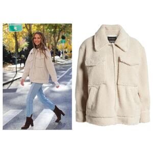 Something Navy Faux Shearling Teddy Jacket Size XL